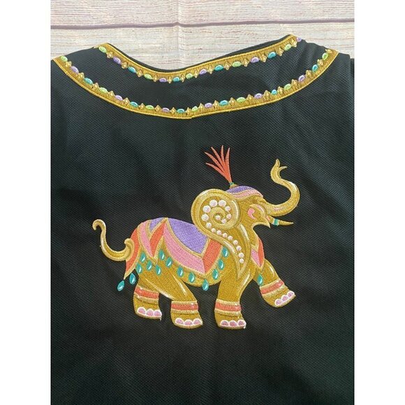 Vintage Bob Mackie Elephant Embroidered Werable Art Button Front Evening Jacket - Picture 11 of 13